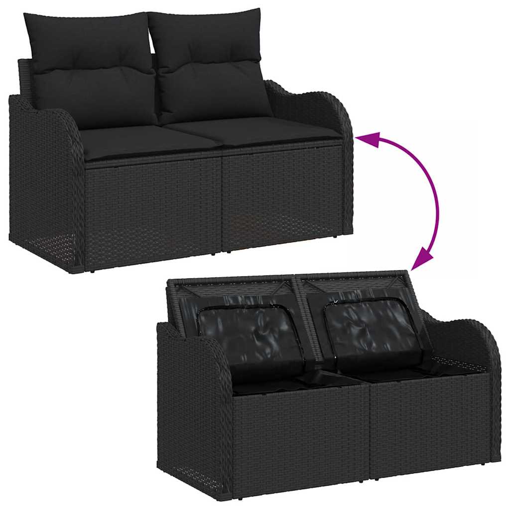 Set de canapele pentru grădină 6 pcs Negru 55 x 55 x 37 cm GartenMobel Dekor