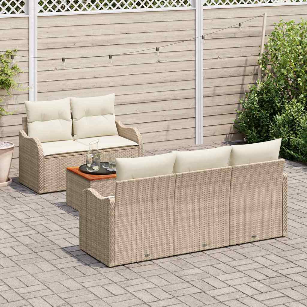 Set de canapele pentru grădină cu pernă 6 pcs Bej și crem GartenMobel Dekor