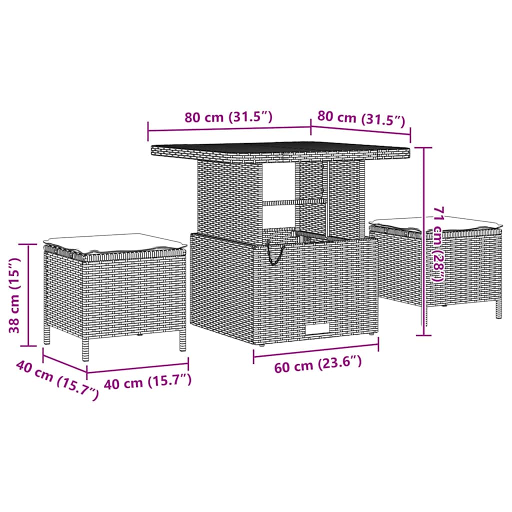 Set de canapele pentru grădină 11 pcs Bej Rattan poli GartenMobel Dekor
