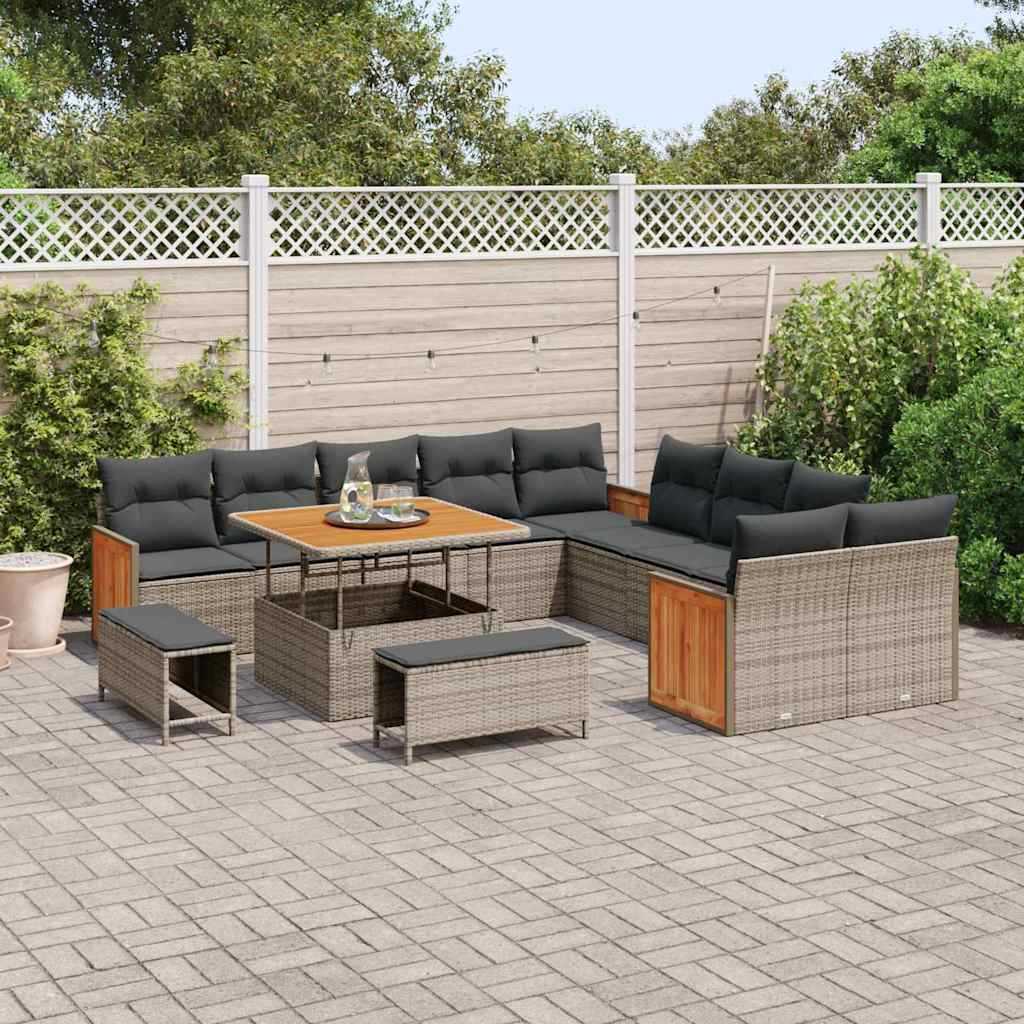 Set de canapele pentru grădină 13 pcs Gri 100 x 100 x 71 cm GartenMobel Dekor