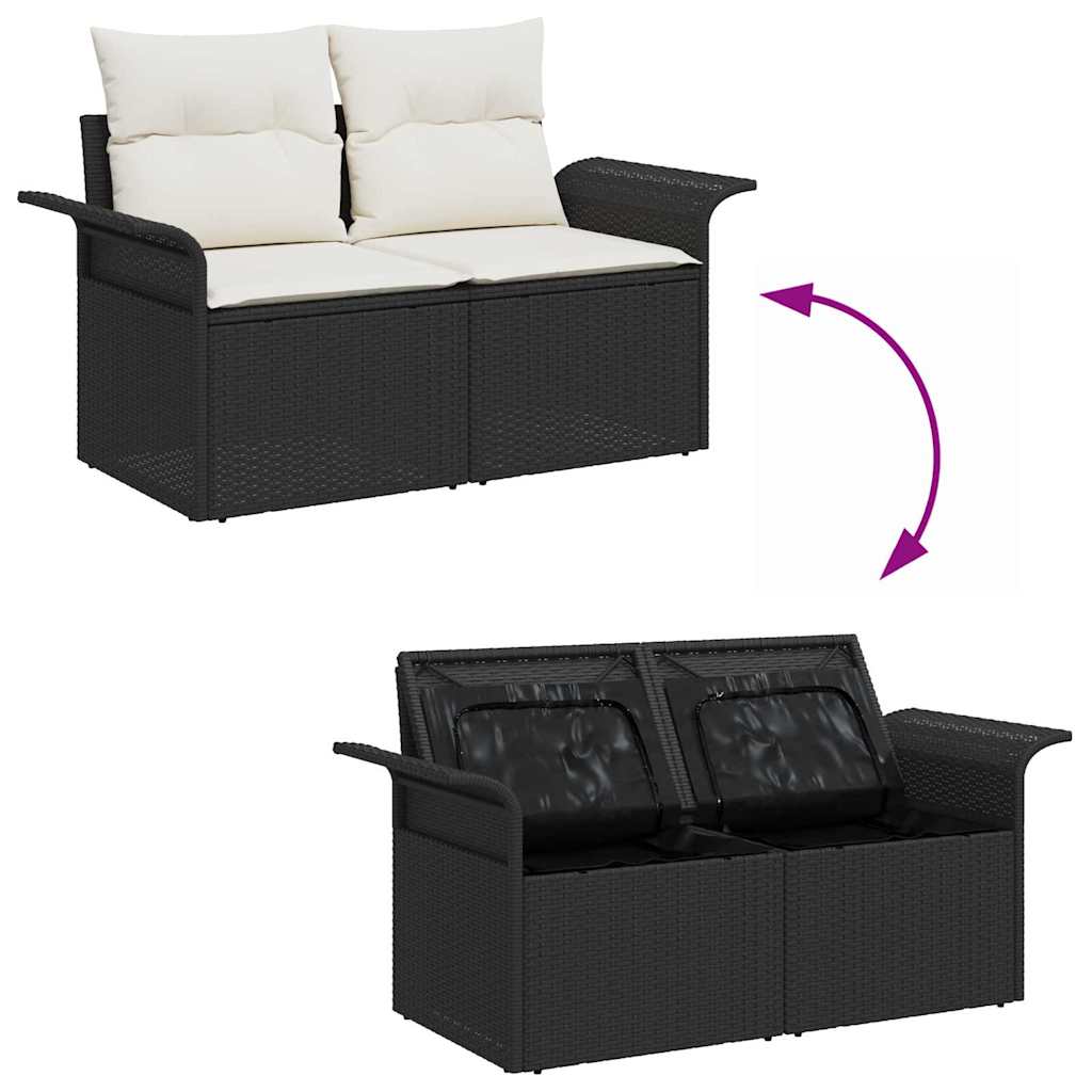 Set de canapele pentru grădină 6 pcs Negru Rattan poli GartenMobel Dekor
