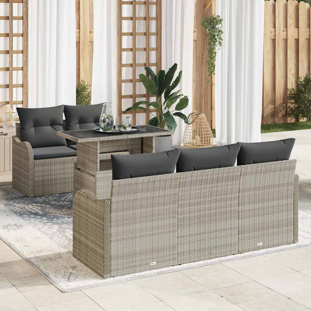 Set de canapele pentru grădină cu pernă 6 pcs Gri deschis GartenMobel Dekor
