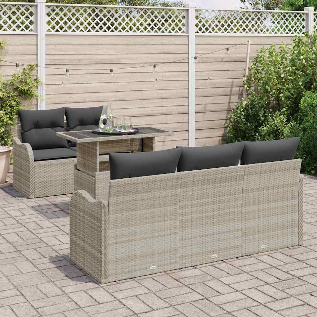 Set de canapele pentru grădină cu pernă 6 pcs Gri deschis GartenMobel Dekor