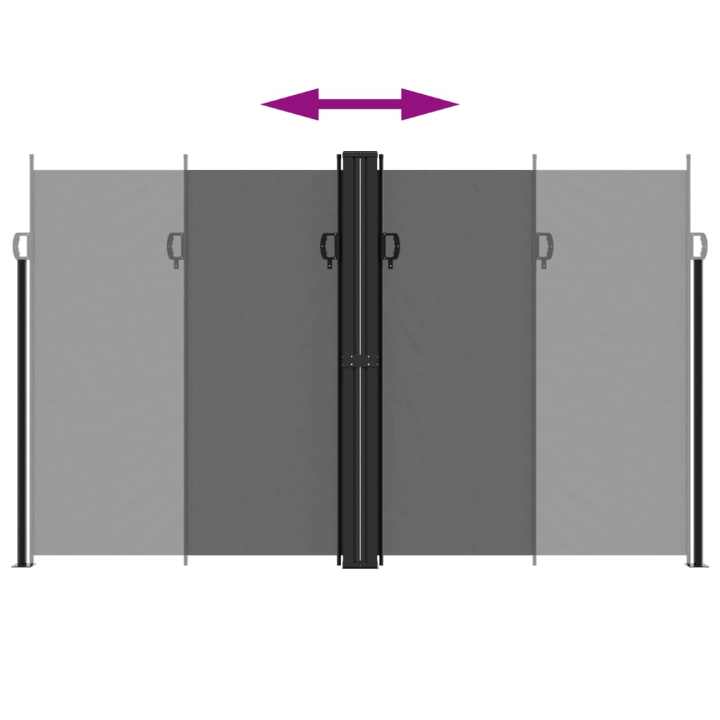 Copertină laterală retractabilă, negru, 200x1000 cm GartenMobel Dekor