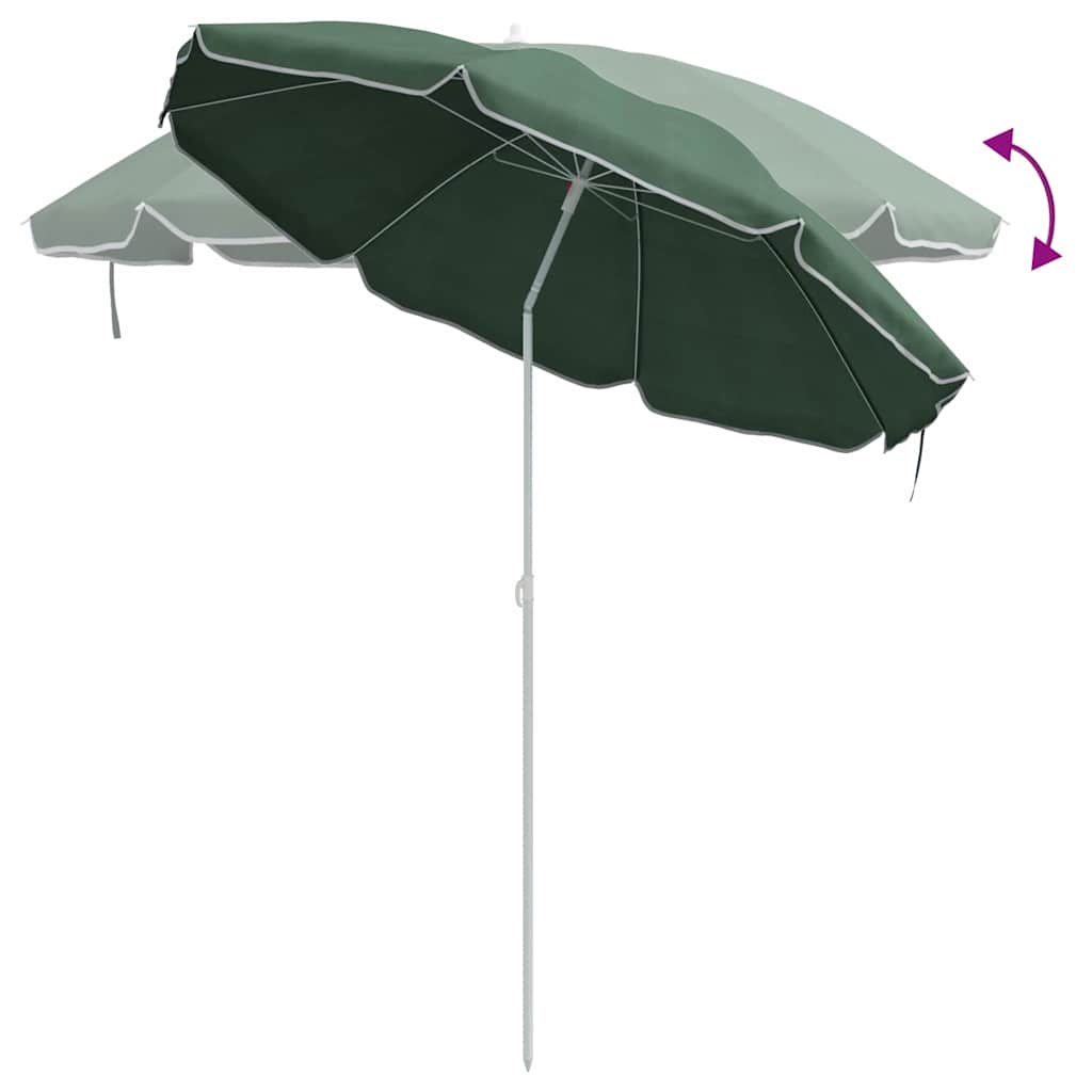 Parasol de Plajă Verde 161 x 193 cm Poliester GartenMobel Dekor