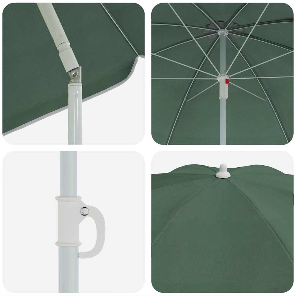 Parasol de Plajă Verde 161 x 193 cm Poliester GartenMobel Dekor