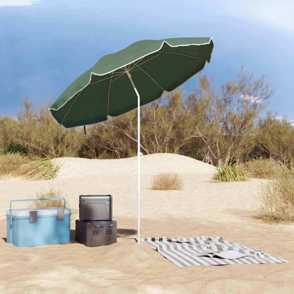 Parasol de Plajă Verde 161 x 193 cm Poliester GartenMobel Dekor