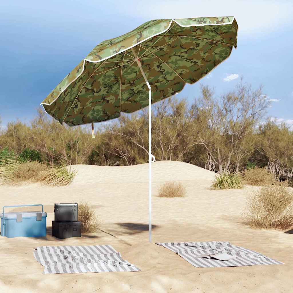 Parasol de Plajă Verde 263 x 263 x 272 cm Poliester și metal GartenMobel Dekor