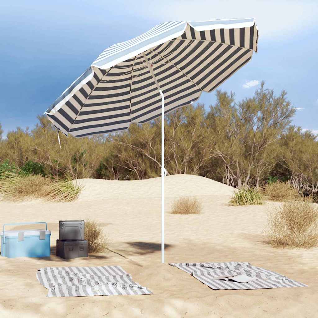 Parasol de Plajă albastru 263 x 263 x 272 cm Poliester și metal GartenMobel Dekor