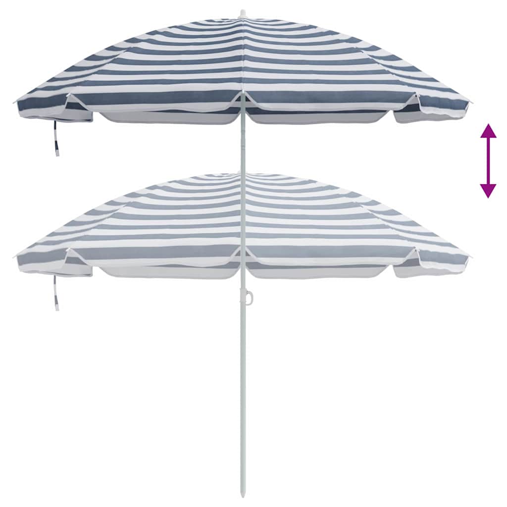 Parasol de Plajă albastru 263 x 263 x 272 cm Poliester și metal GartenMobel Dekor
