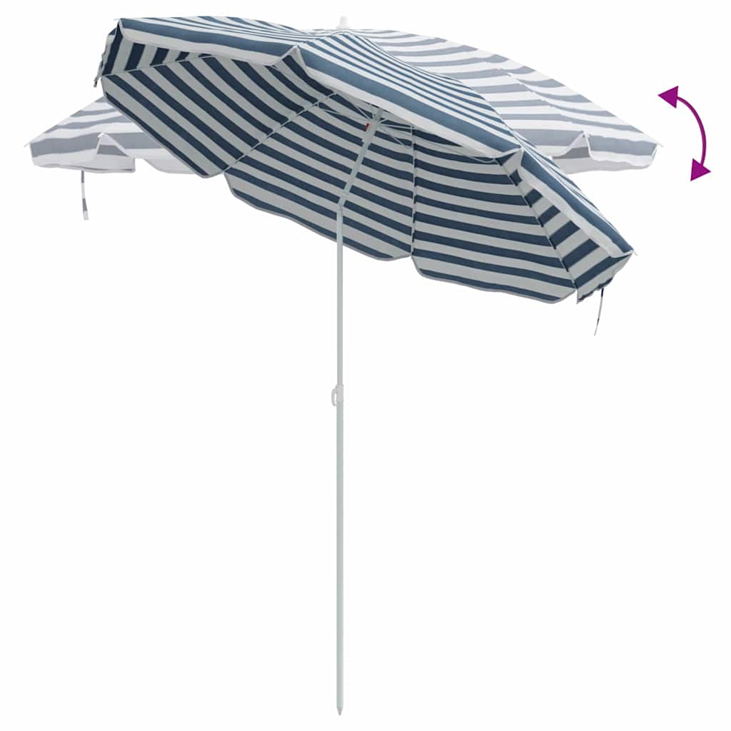 Parasol de Plajă albastru 263 x 263 x 272 cm Poliester și metal GartenMobel Dekor