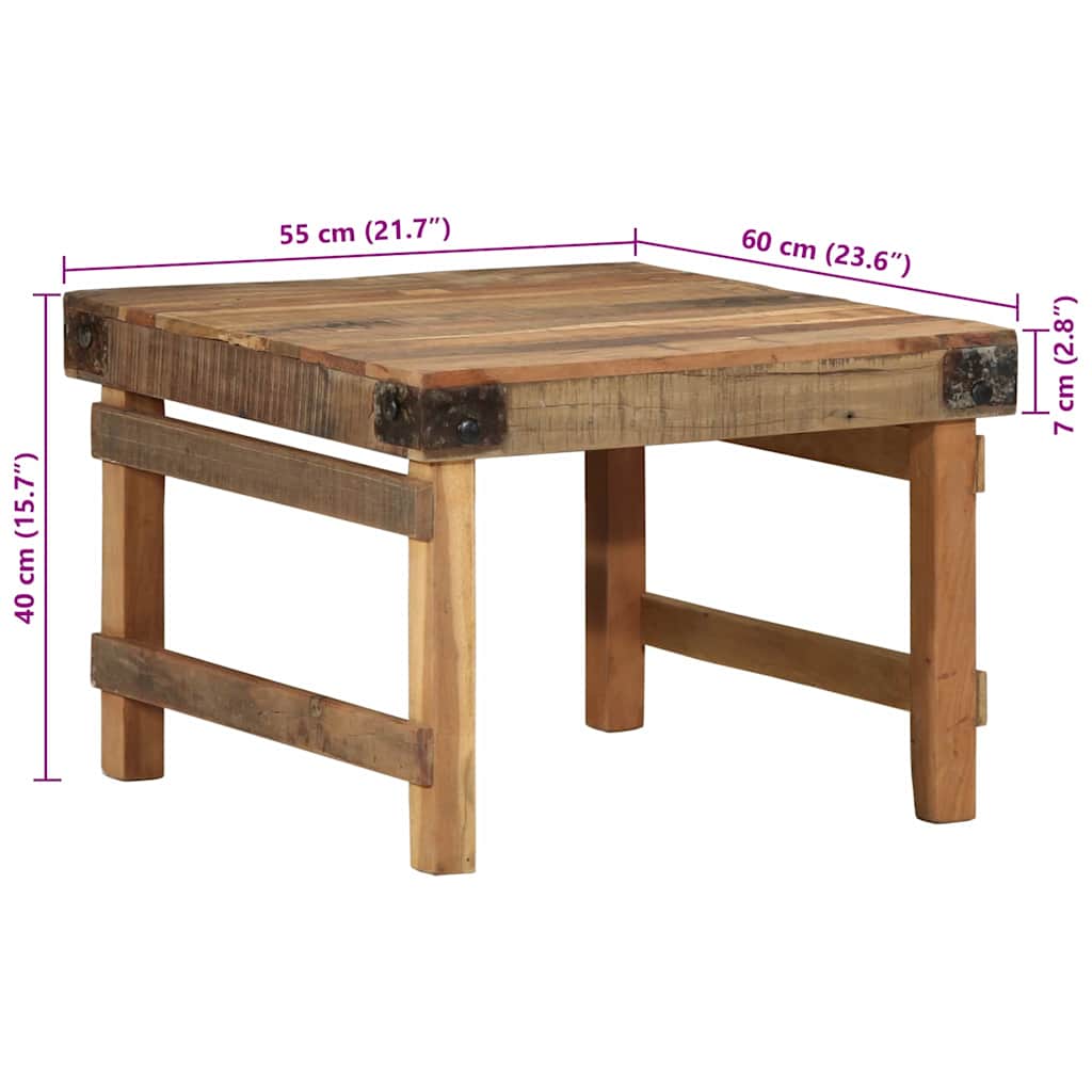 Masă de cafea Maro 60 x 55 x 40 cm Lemn masiv reciclat GartenMobel Dekor