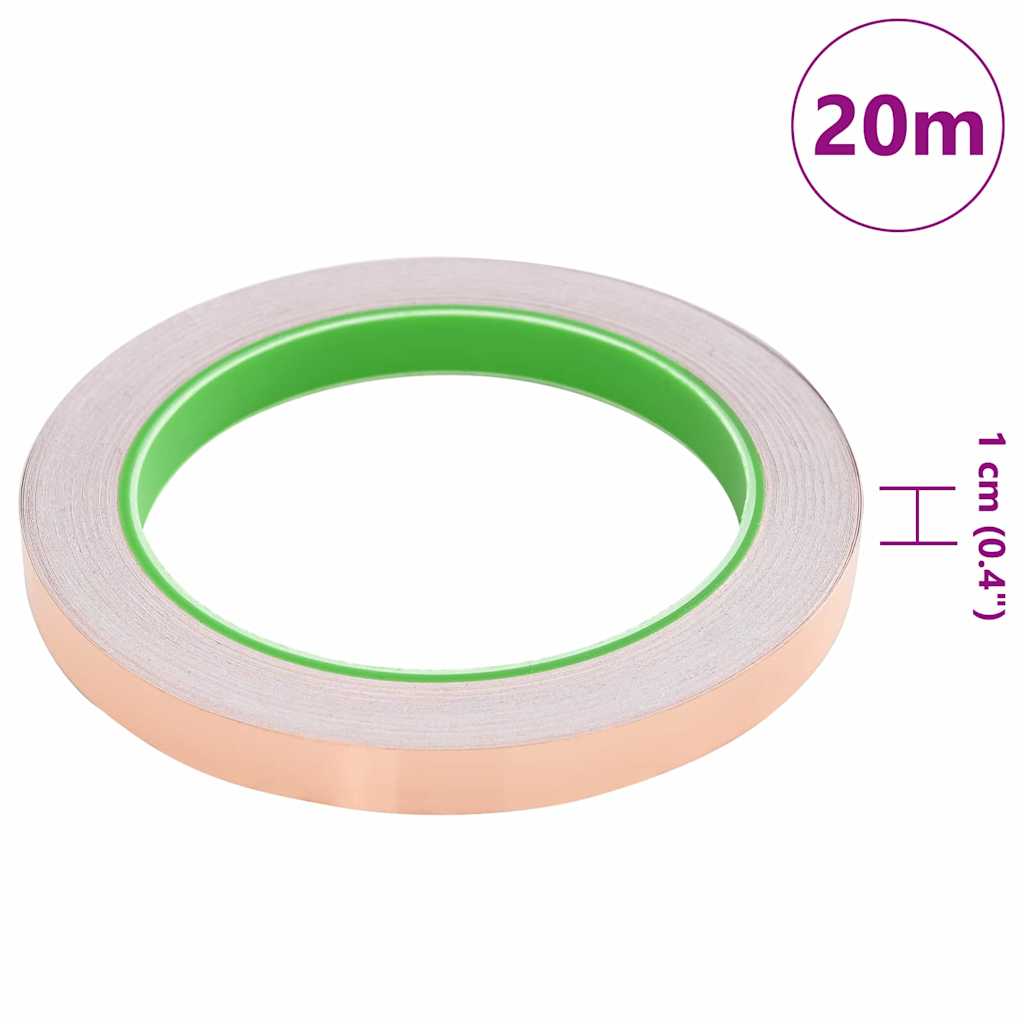 Bandă din cupru dublă față 6 pcs Cupru 2000 x 1 cm Cupru GartenMobel Dekor
