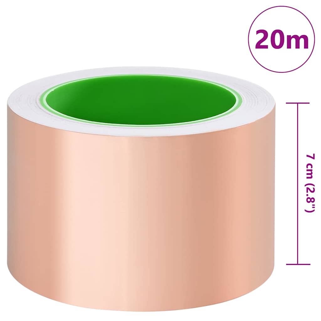 Bandă din cupru dublă față 6 pcs Cupru 2000 x 7 cm Cupru GartenMobel Dekor