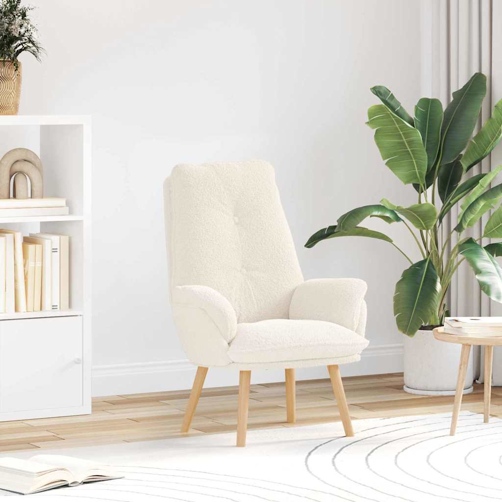 Fotoliu de relaxare Crem 69 x 74 x 93 cm țesătură GartenMobel Dekor