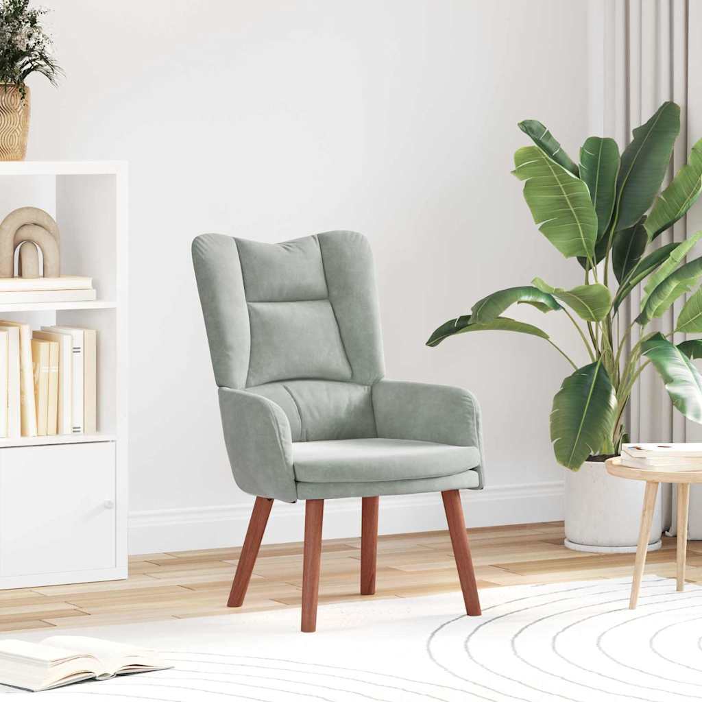 Fotoliu de relaxare Gri deschis 63 x 67 x 94 cm Catifea GartenMobel Dekor