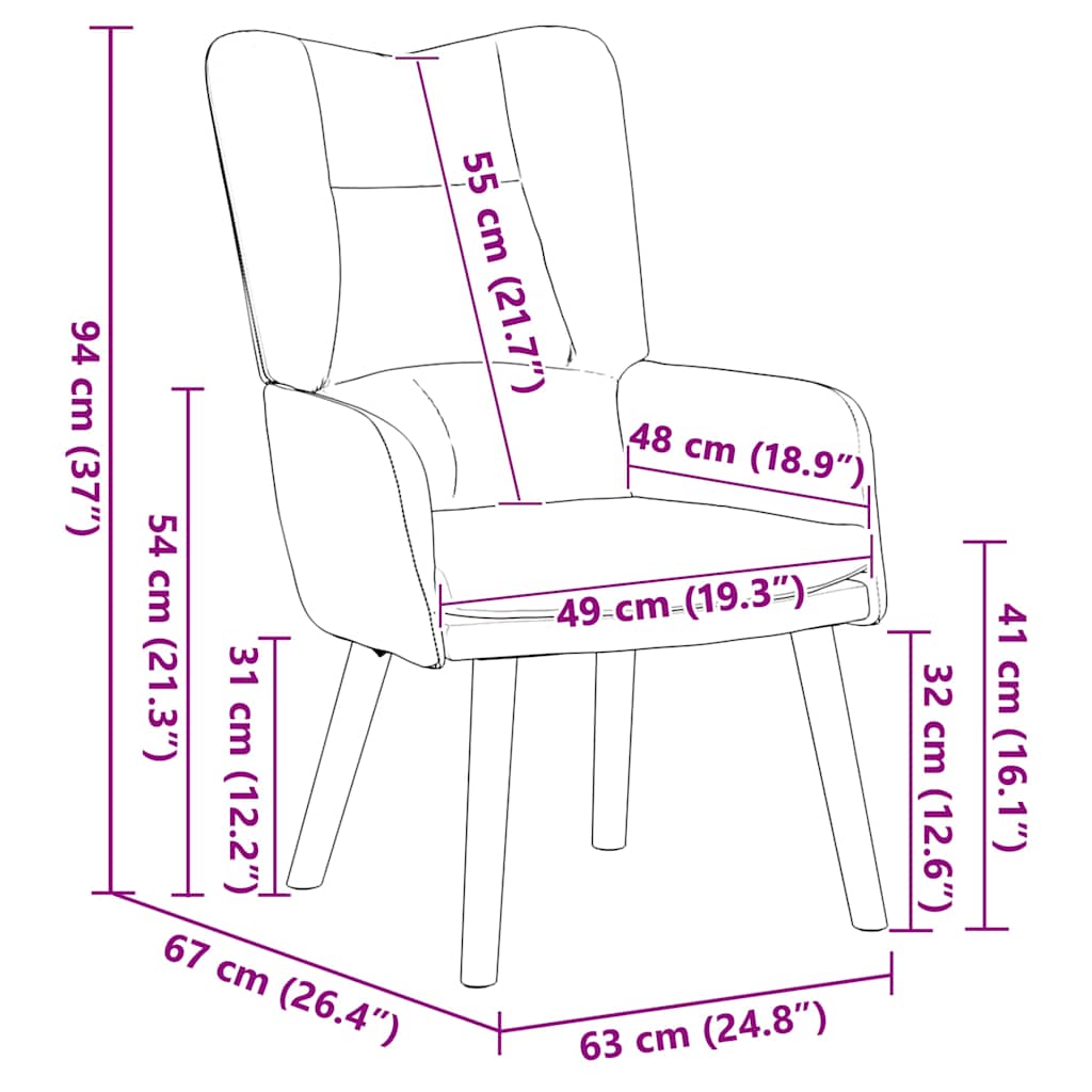Fotoliu de relaxare Gri închis 63 x 67 x 94 cm Catifea GartenMobel Dekor