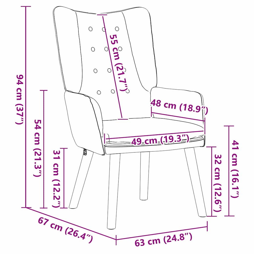 Fotoliu de relaxare Gri închis 63 x 67 x 94 cm Catifea GartenMobel Dekor