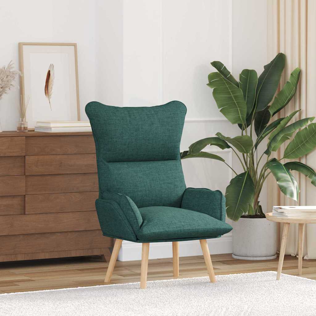 Fotoliu de relaxare Verde închis 69 x 74 x 93 cm țesătură GartenMobel Dekor