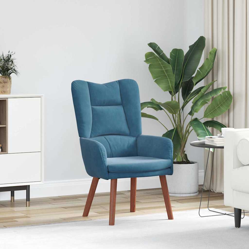 Fotoliu de relaxare albastru 63 x 67 x 94 cm Catifea GartenMobel Dekor