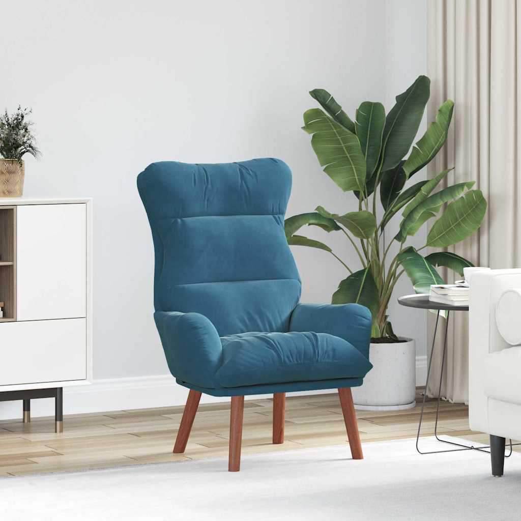 Fotoliu de relaxare albastru 69 x 74 x 93 cm Catifea GartenMobel Dekor