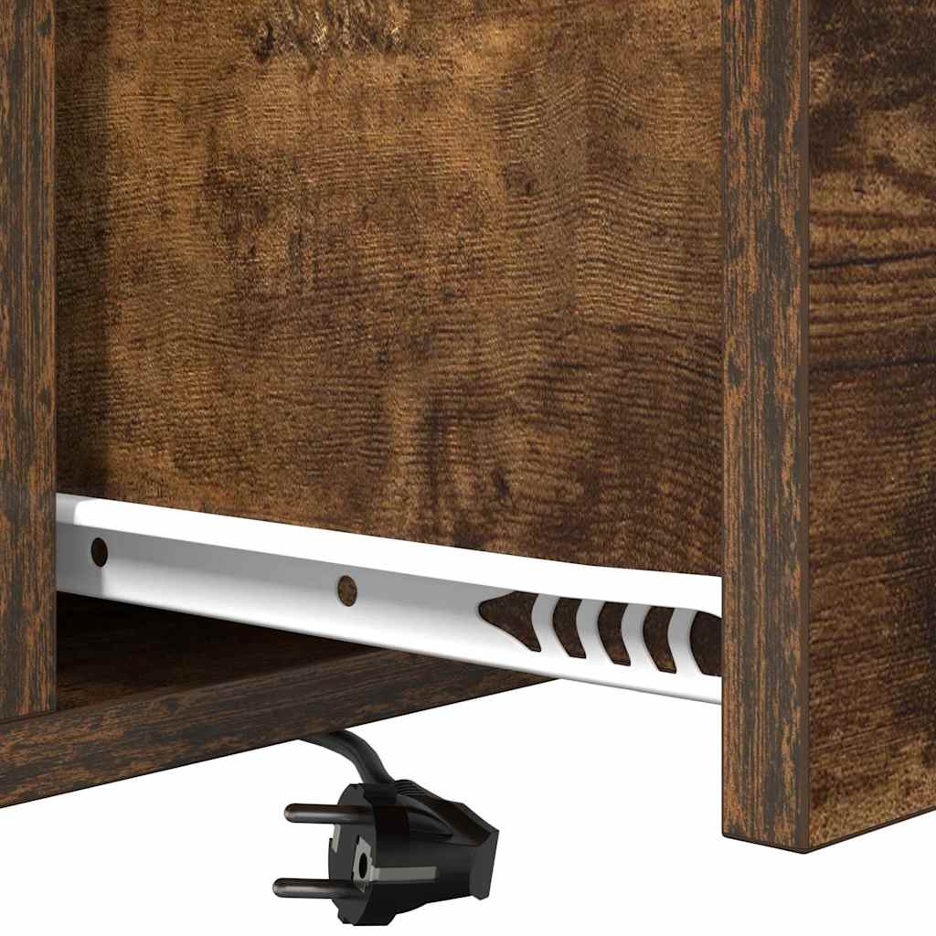 Cabinet de noptiere cu stație de încărcare Stejar afumat GartenMobel Dekor