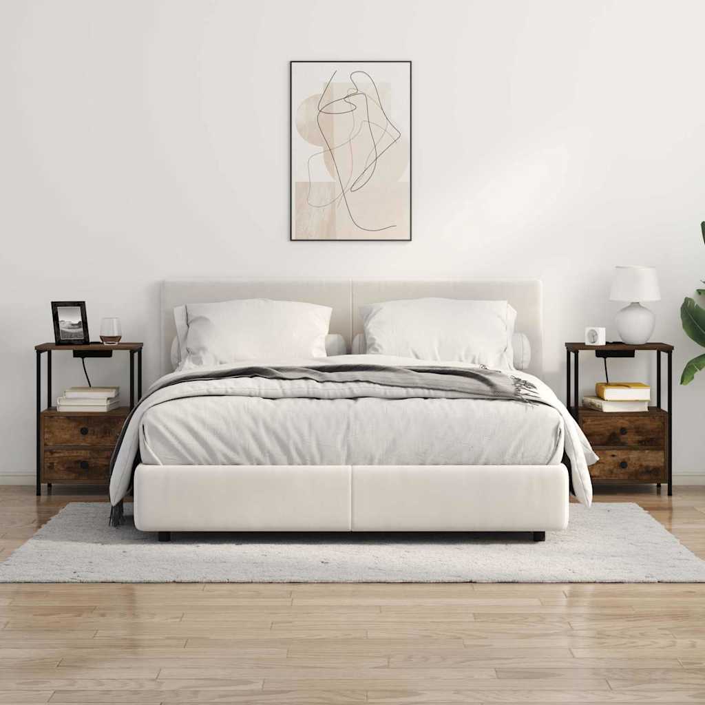 Cabinet de noptiere cu stație de încărcare Stejar afumat GartenMobel Dekor