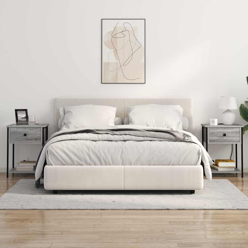 Dulap de noapte 2 pcs sonoma gri 42 x 41 x 56 cm Lemn compozit GartenMobel Dekor