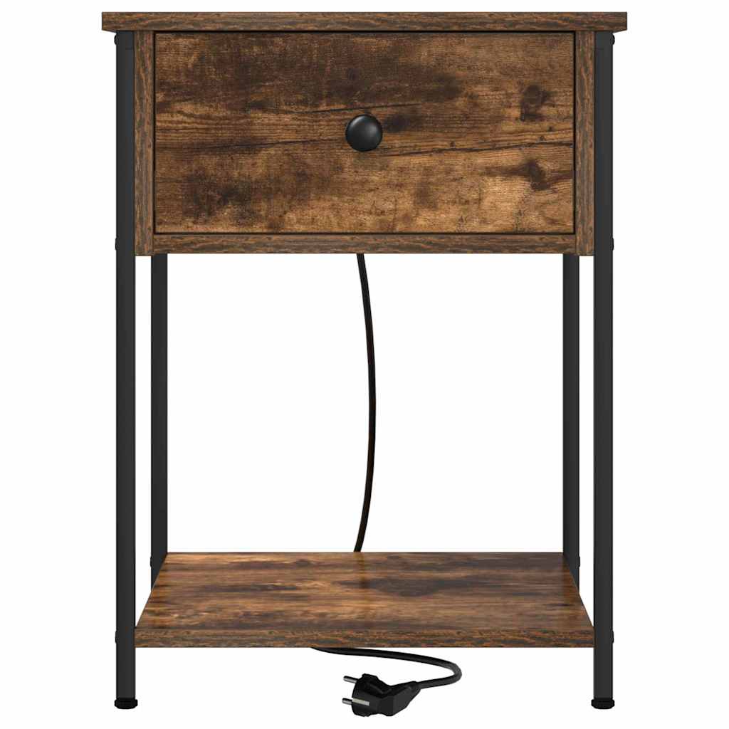 Dulap de noapte Stejar afumat 42 x 41 x 56 cm Lemn compozit GartenMobel Dekor