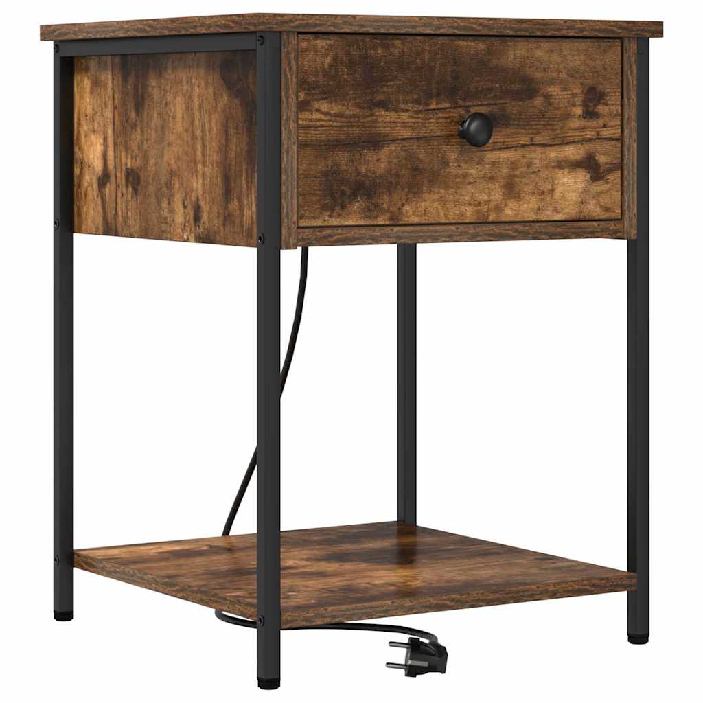 Dulap de noapte Stejar afumat 42 x 41 x 56 cm Lemn compozit GartenMobel Dekor