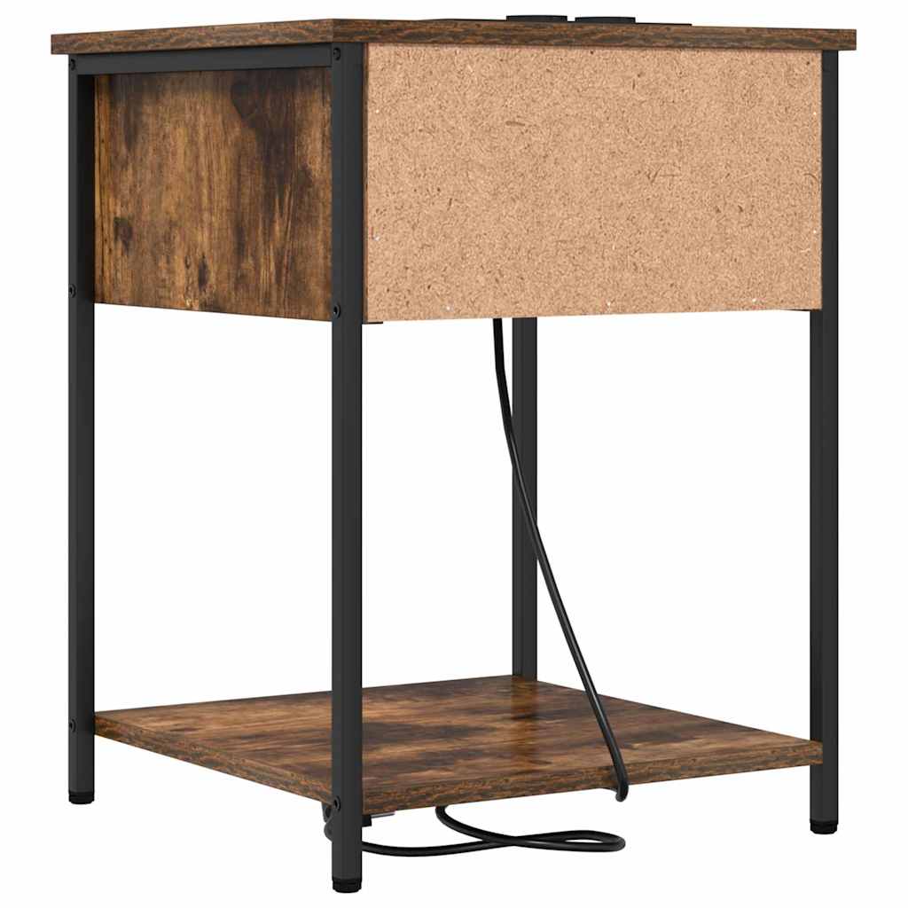 Dulap de noapte Stejar afumat 42 x 41 x 56 cm Lemn compozit GartenMobel Dekor