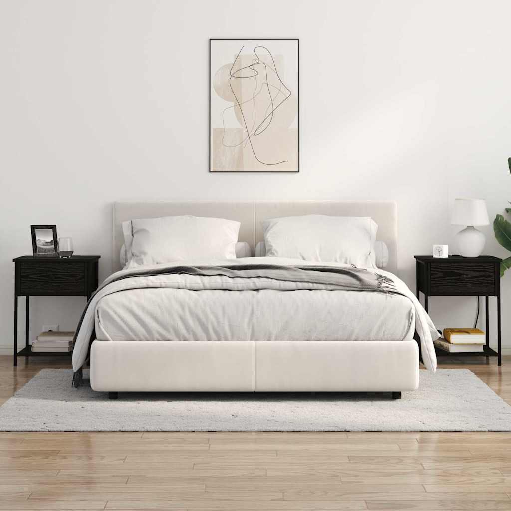 Dulap de noapte Stejar negru 42 x 41 x 56 cm Lemn compozit GartenMobel Dekor