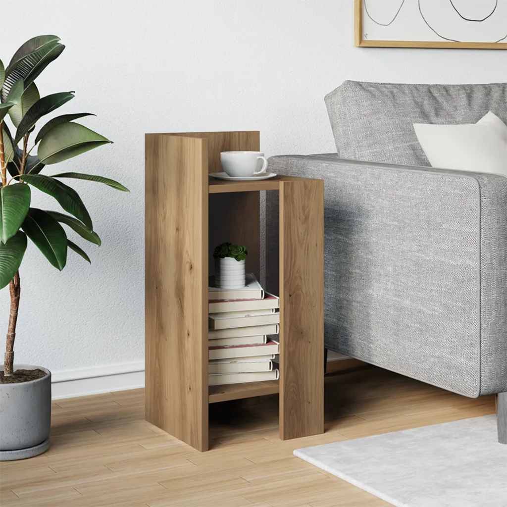Masă laterală cu poliță Stejar artizanal 25,5x27x60 cm GartenMobel Dekor