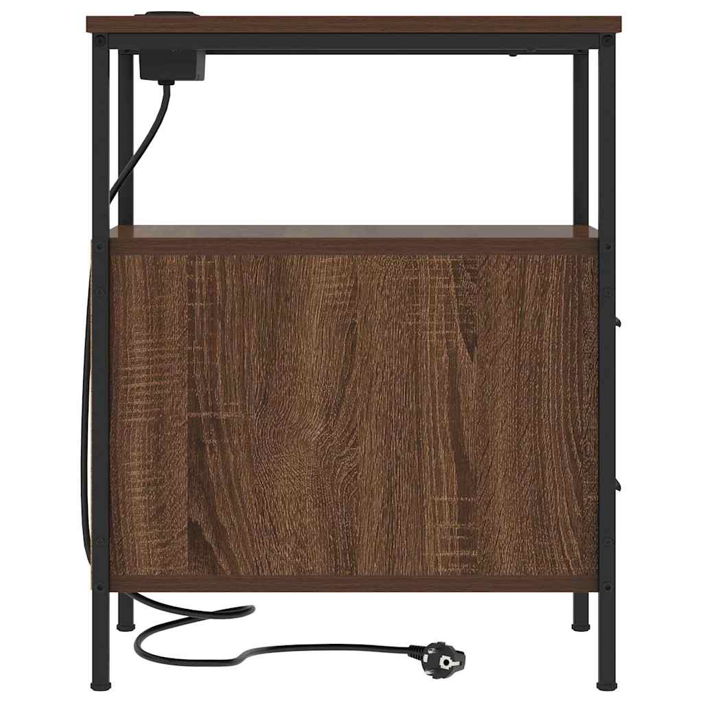 Noptieră 2 pcs Stejar brun 30 x 48 x 61 cm Lemn compozit GartenMobel Dekor