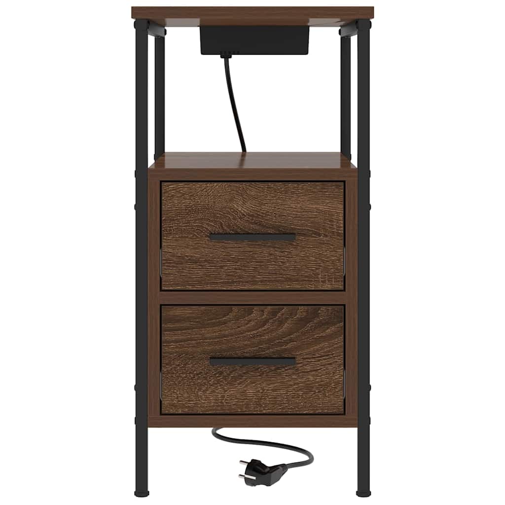 Noptieră 2 pcs Stejar brun 30 x 48 x 61 cm Lemn compozit GartenMobel Dekor