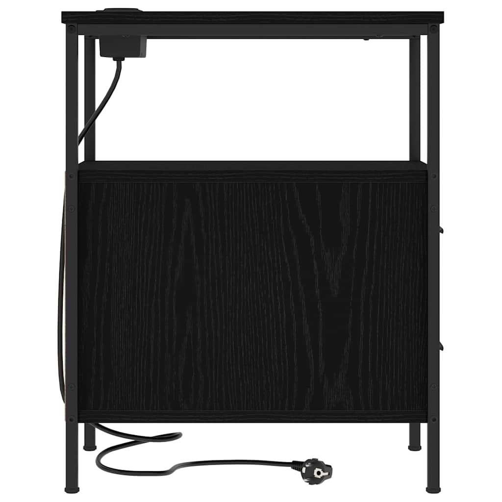 Noptieră 2 pcs Stejar negru 30 x 48 x 61 cm Lemn compozit GartenMobel Dekor