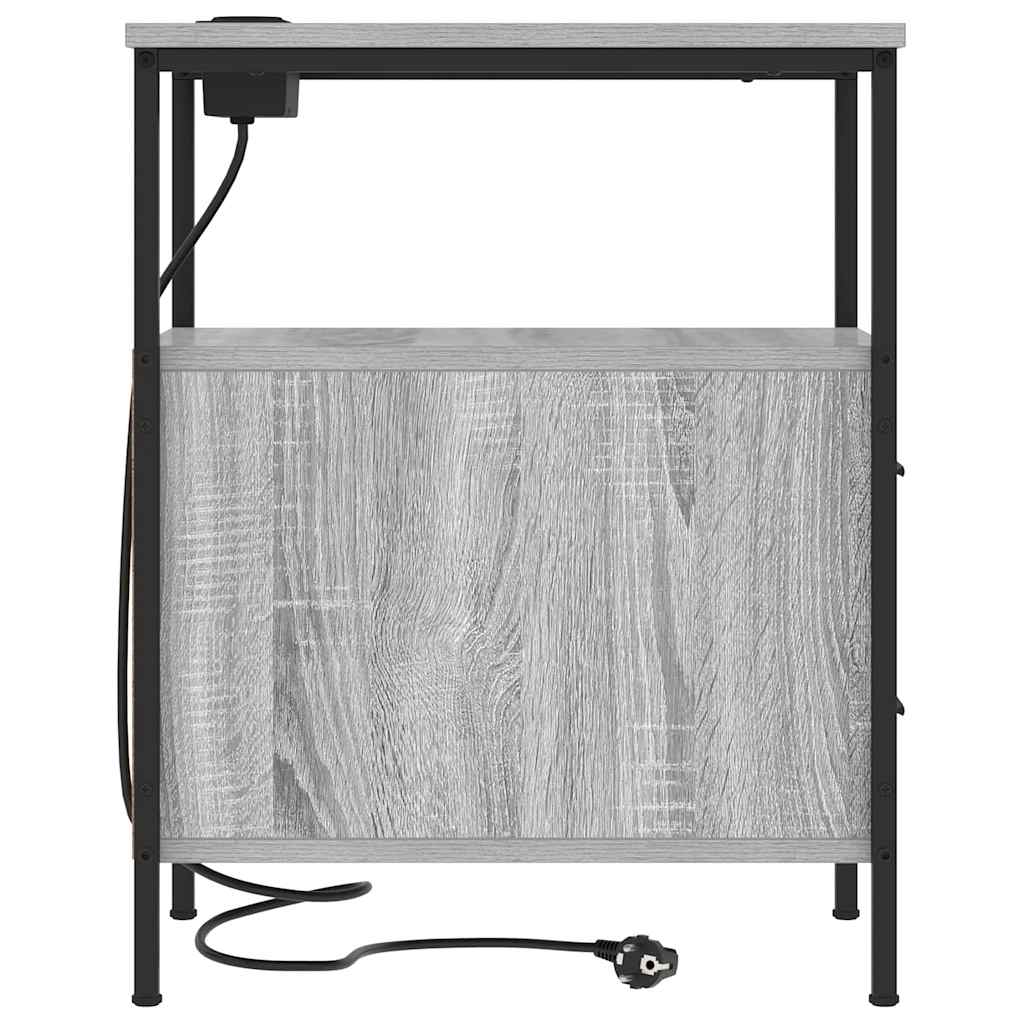 Noptieră 2 pcs sonoma gri 30 x 48 x 61 cm Lemn compozit GartenMobel Dekor