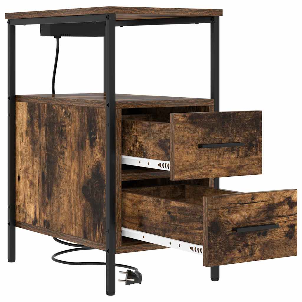 Noptieră cu sertar Stejar afumat 30 x 48 x 61 cm Lemn compozit GartenMobel Dekor