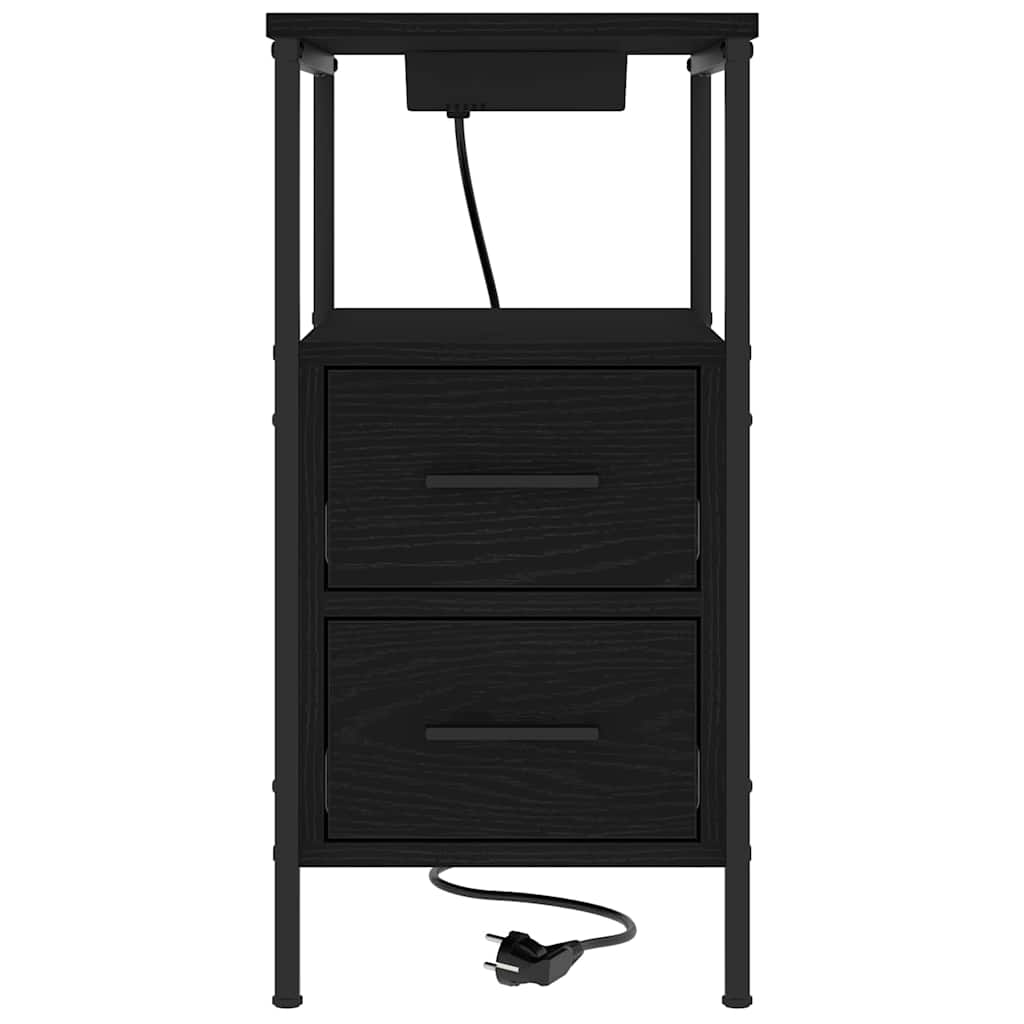 Noptieră cu sertar Stejar negru 30 x 48 x 61 cm Lemn compozit GartenMobel Dekor