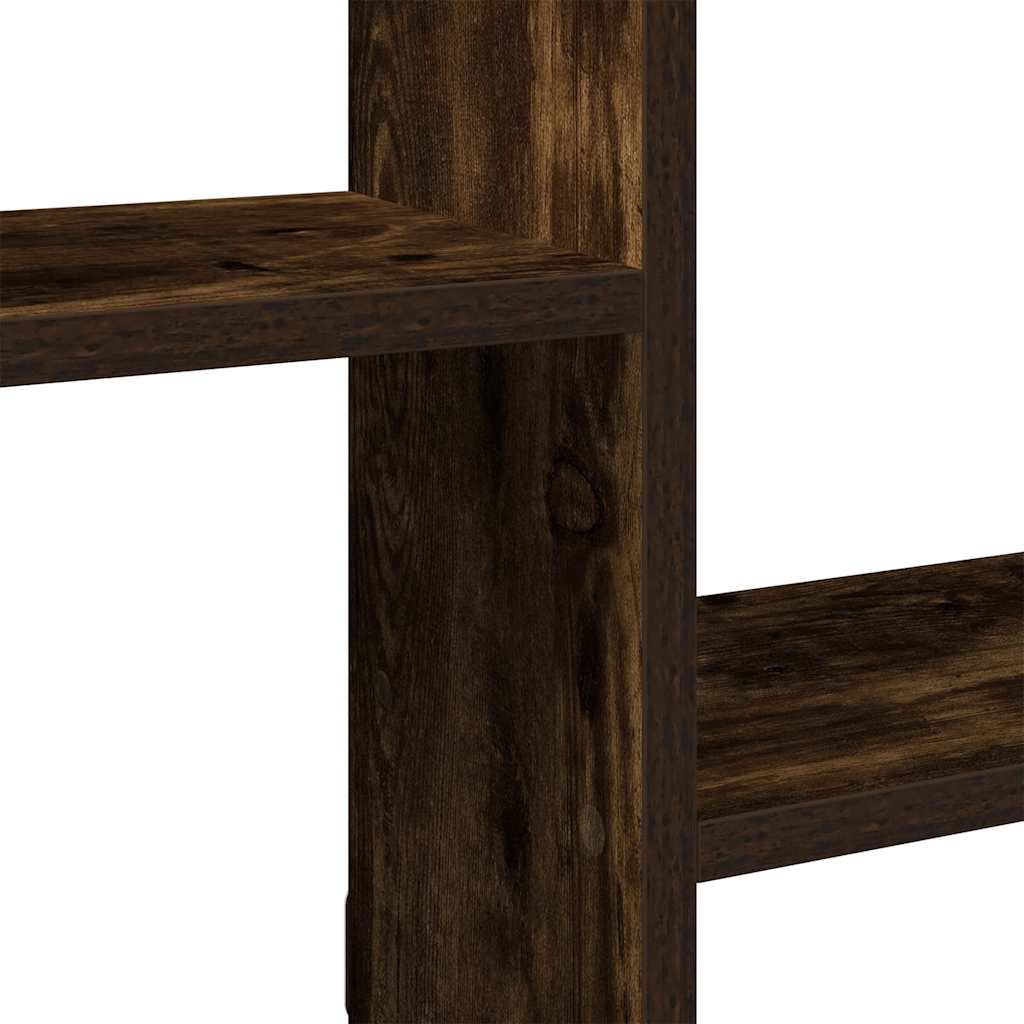 Raft cubic perete 5 compartimente stejar fumuriu lemn prelucrat GartenMobel Dekor