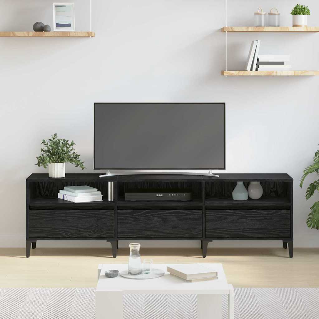 Cabinet TV Stejar negru 150 x 30 x 44.5 cm Lemn compozit GartenMobel Dekor