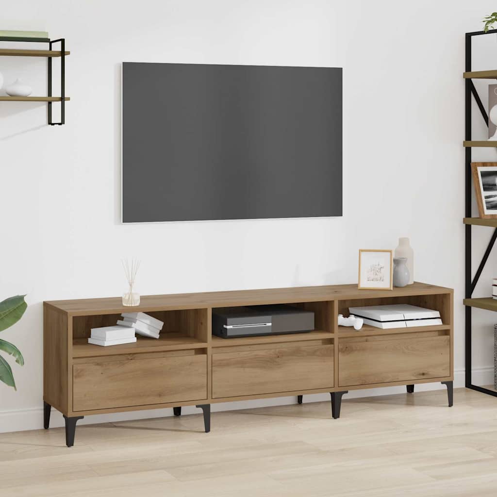 Cabinet TV stejar artizanal 150 x 30 x 44.5 cm Lemn compozit GartenMobel Dekor