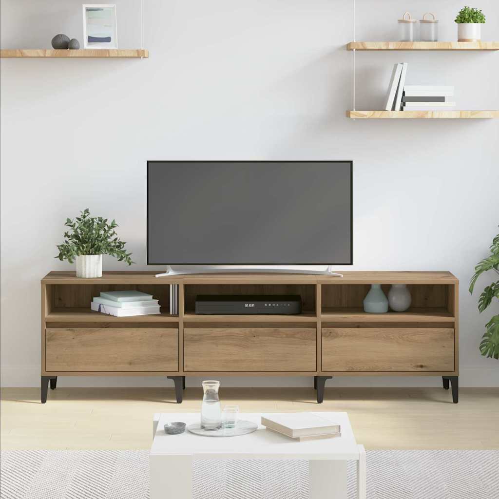 Cabinet TV stejar artizanal 150 x 30 x 44.5 cm Lemn compozit GartenMobel Dekor