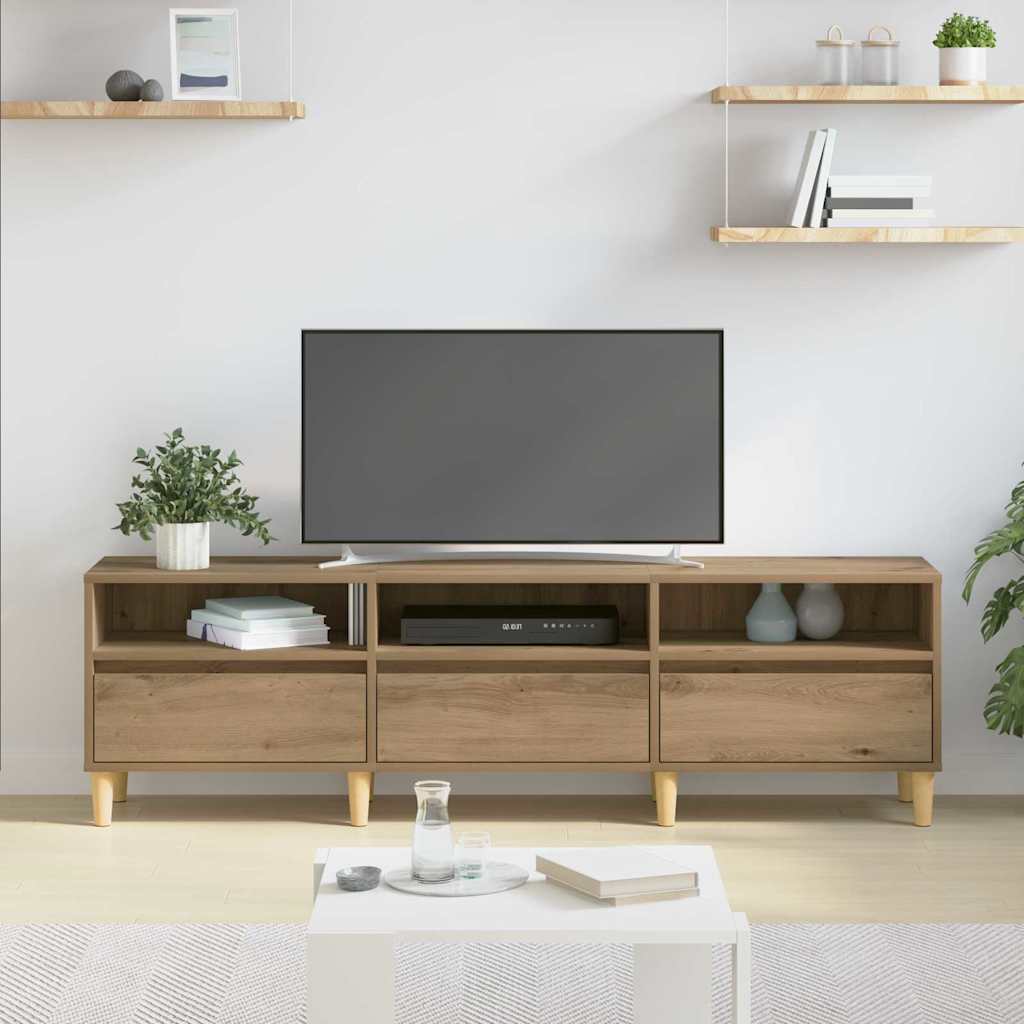 Cabinet TV stejar artizanal 150 x 30 x 45 cm Lemn compozit GartenMobel Dekor