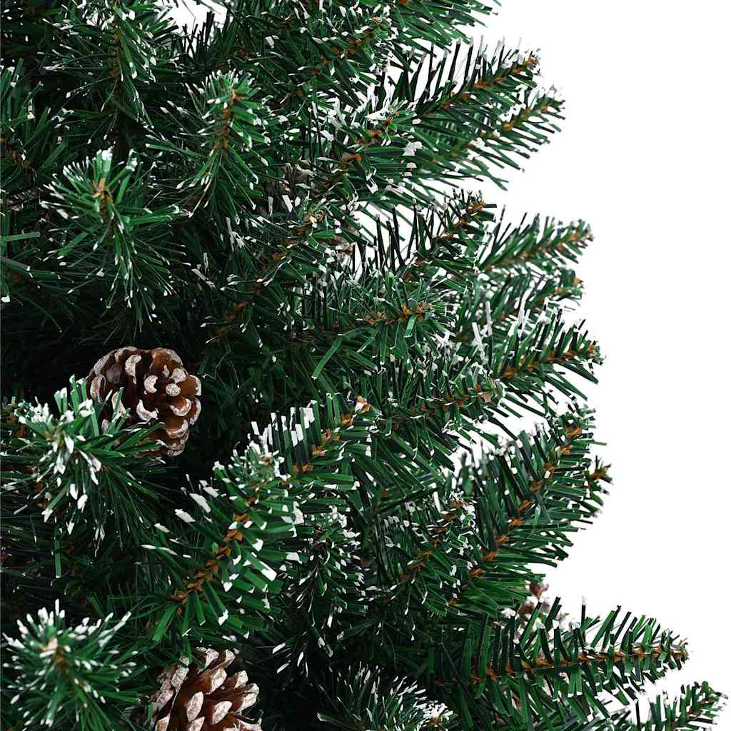 Brad de Crăciun subțire cu 300 LED Verde și alb 210 cm GartenMobel Dekor