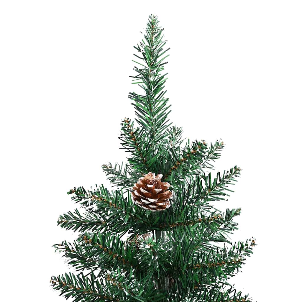 Brad de Crăciun subțire cu 300 LED Verde și alb 210 cm GartenMobel Dekor