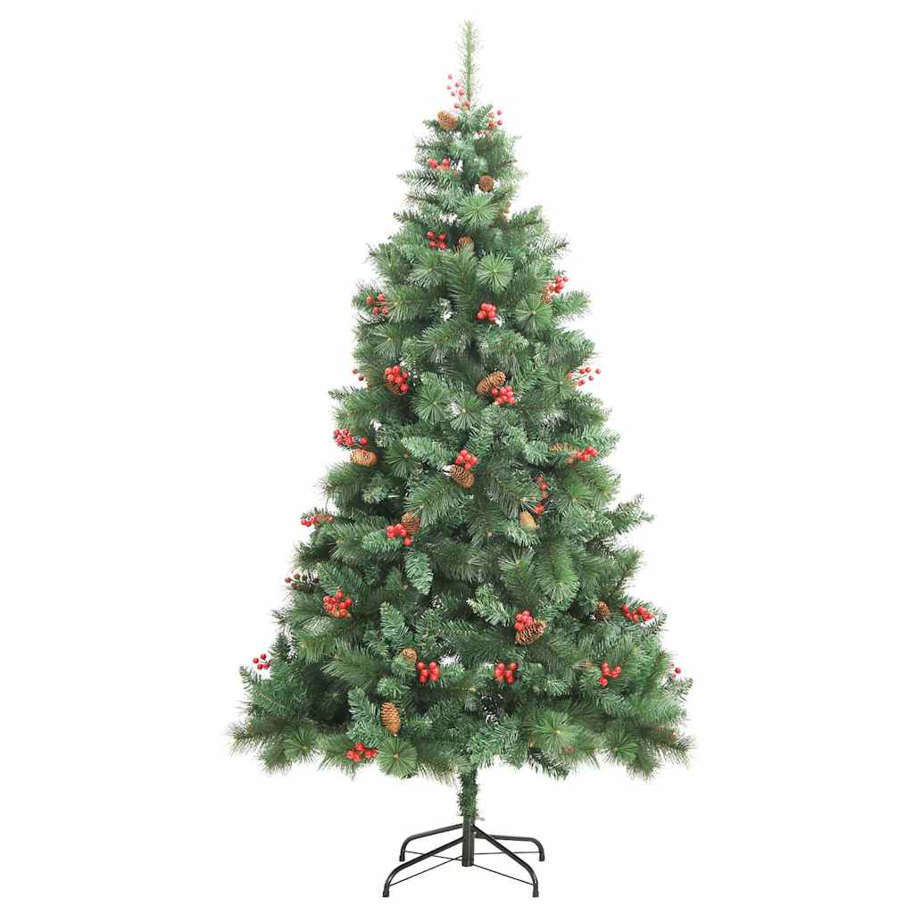 Brad de Crăciun artificial Verde 240 cm PVC și Metal GartenMobel Dekor