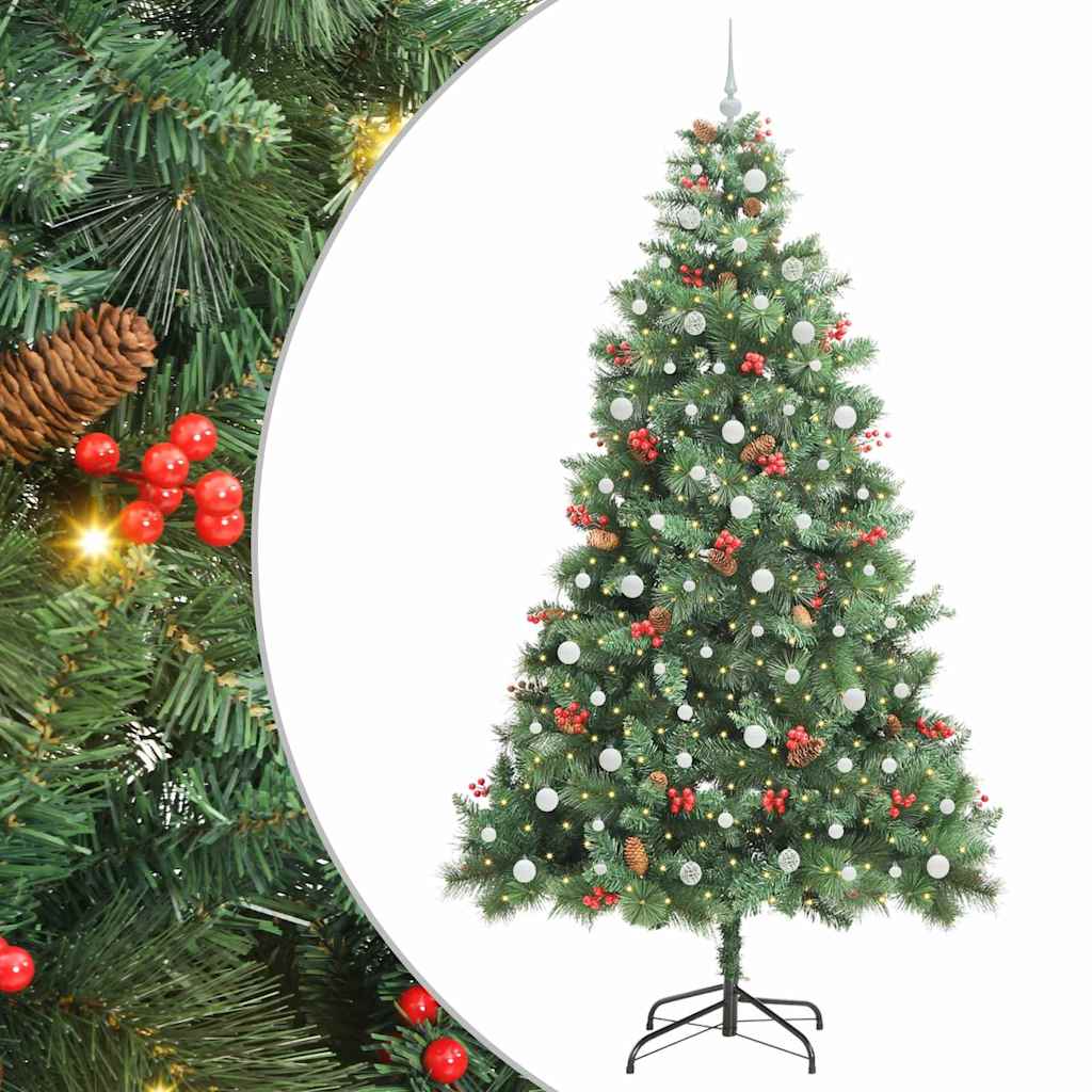 Brad de Crăciun artificial Verde 240 cm PVC și Metal GartenMobel Dekor