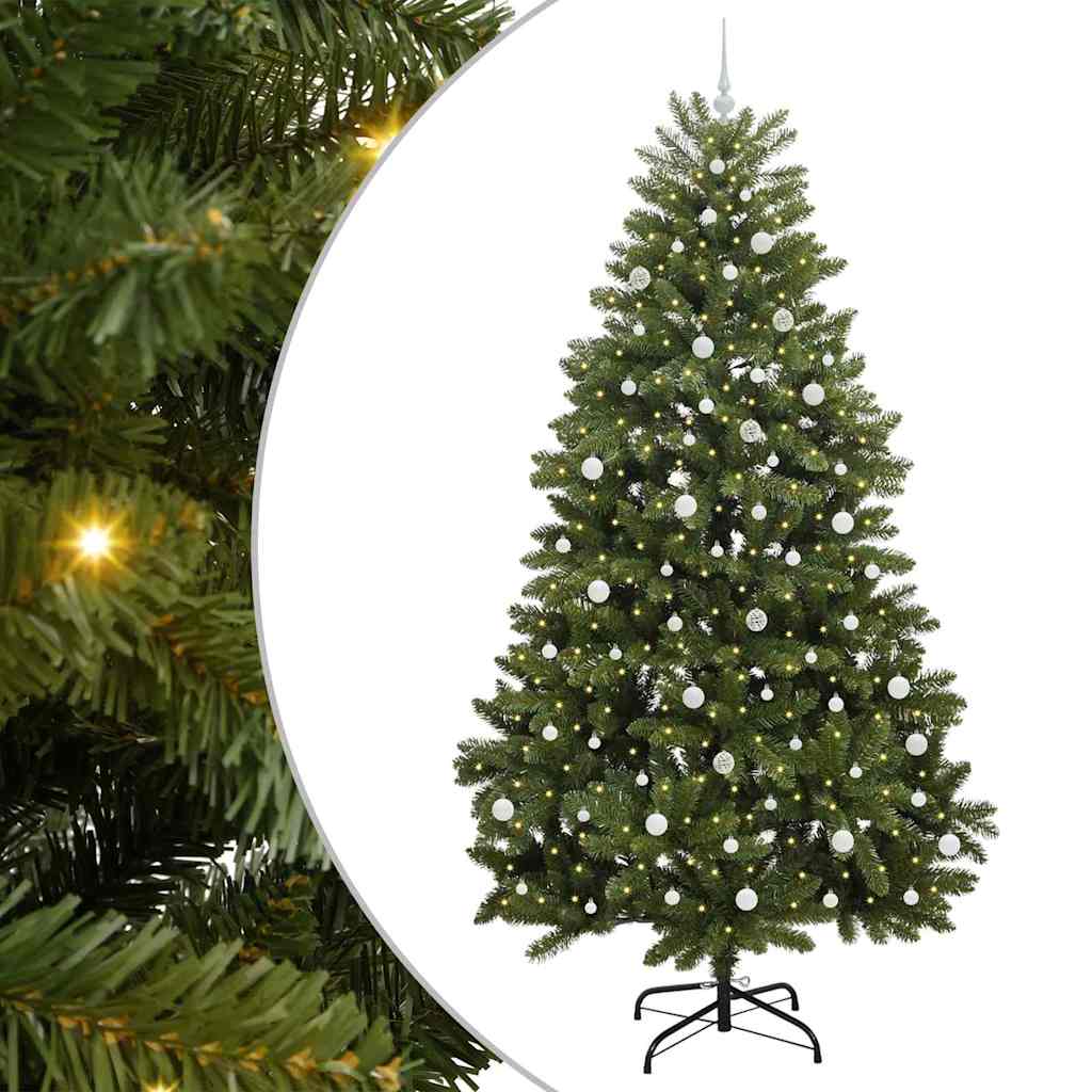 Brad de Crăciun artificial Verde 240 cm PVC și Metal GartenMobel Dekor