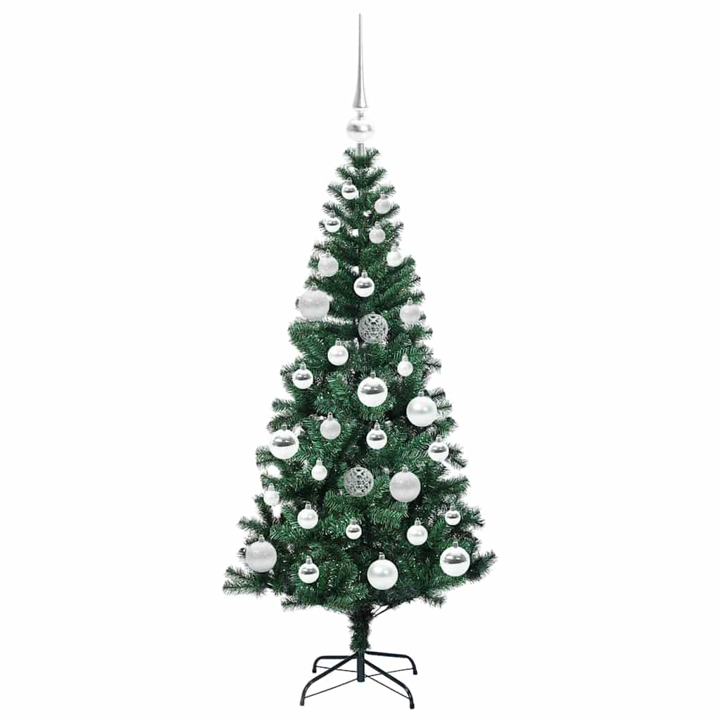Pom de Crăciun artificial pre-iluminat Verde 120cm PVC și Metal GartenMobel Dekor